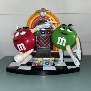 M&Ms Candy‎ Refillable Dispenser Jukebox Red Green MM Vintage Collectible
